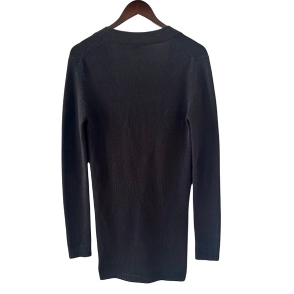 Theory Black V-Neck Button Down Long Sleeve Cashmere Knit Sweater Size Small - Picture 6 of 8